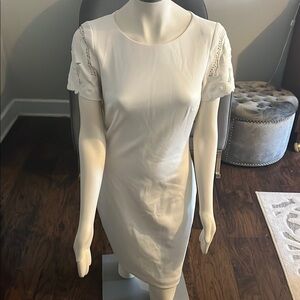 Tommy Hilfiger White Lace Sleeve Dress